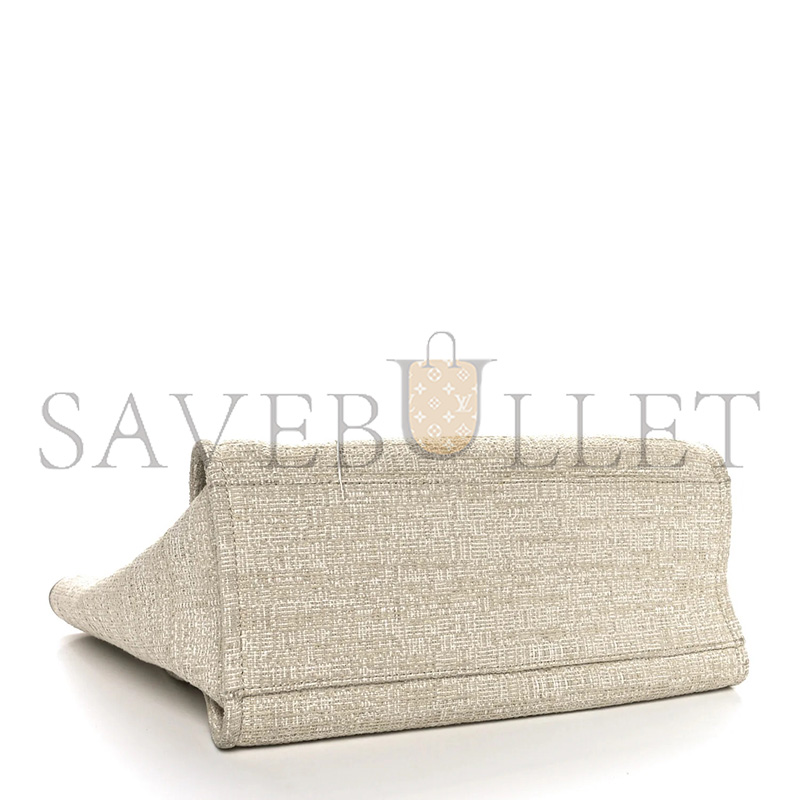 Ch**el CANVAS MEDIUM DEAUVILLE TOTE LIGHT BEIGE (39*30*22cm)